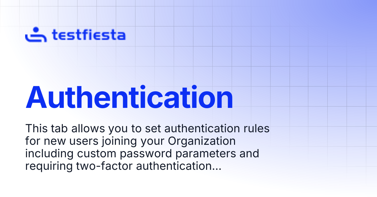 Authentication | TestFiesta